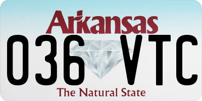 AR license plate 036VTC