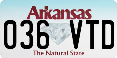 AR license plate 036VTD