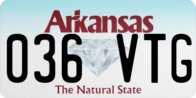 AR license plate 036VTG