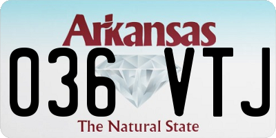 AR license plate 036VTJ