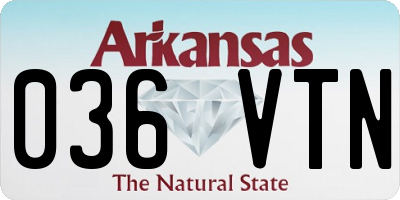 AR license plate 036VTN