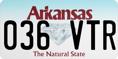 AR license plate 036VTR