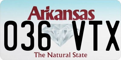 AR license plate 036VTX