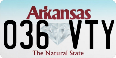 AR license plate 036VTY