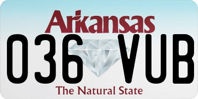 AR license plate 036VUB