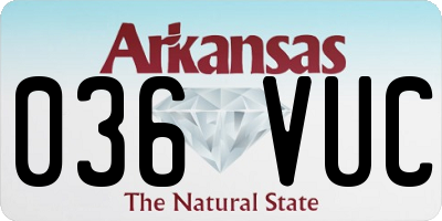 AR license plate 036VUC