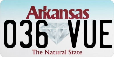 AR license plate 036VUE