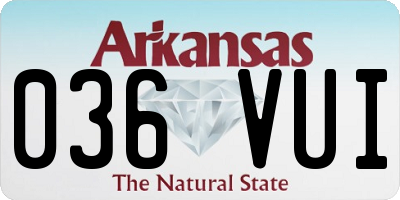 AR license plate 036VUI