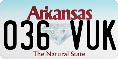 AR license plate 036VUK