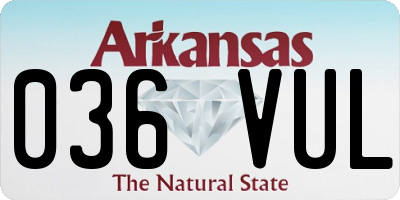 AR license plate 036VUL