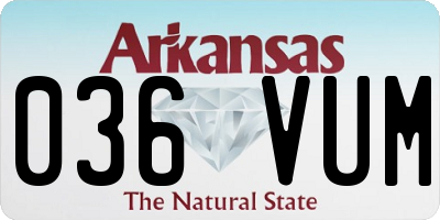 AR license plate 036VUM