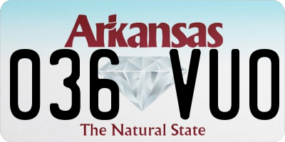 AR license plate 036VUO