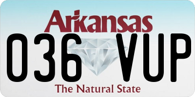 AR license plate 036VUP