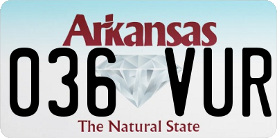 AR license plate 036VUR