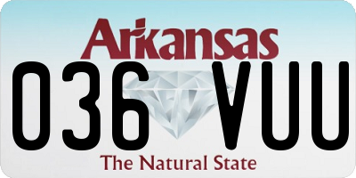 AR license plate 036VUU