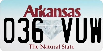 AR license plate 036VUW