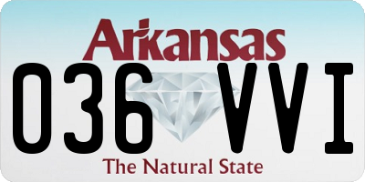 AR license plate 036VVI