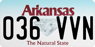 AR license plate 036VVN
