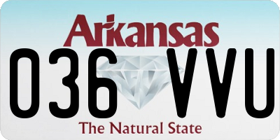 AR license plate 036VVU
