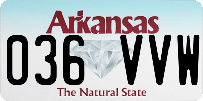 AR license plate 036VVW