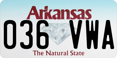 AR license plate 036VWA