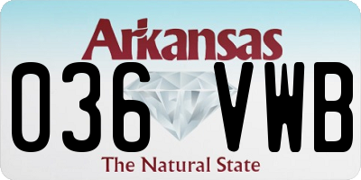 AR license plate 036VWB