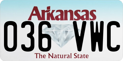 AR license plate 036VWC
