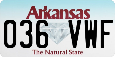 AR license plate 036VWF