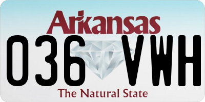AR license plate 036VWH