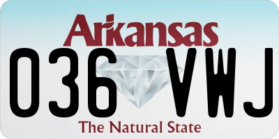 AR license plate 036VWJ