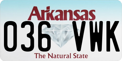 AR license plate 036VWK