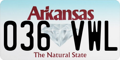 AR license plate 036VWL