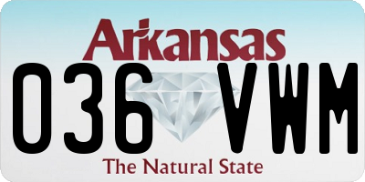AR license plate 036VWM
