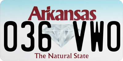 AR license plate 036VWO