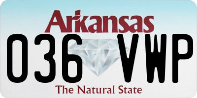 AR license plate 036VWP