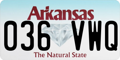 AR license plate 036VWQ