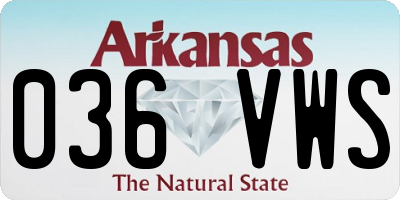 AR license plate 036VWS