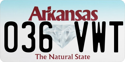 AR license plate 036VWT
