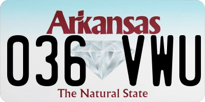 AR license plate 036VWU