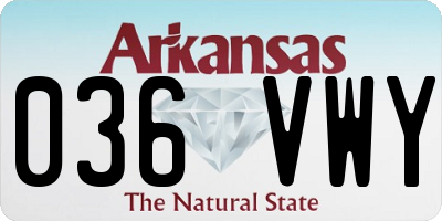 AR license plate 036VWY