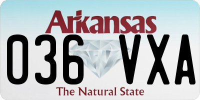AR license plate 036VXA