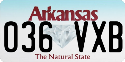 AR license plate 036VXB
