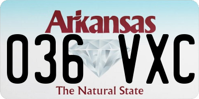 AR license plate 036VXC