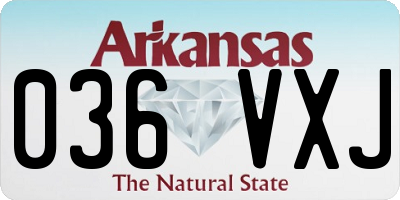 AR license plate 036VXJ