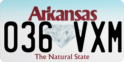AR license plate 036VXM