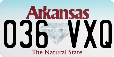 AR license plate 036VXQ