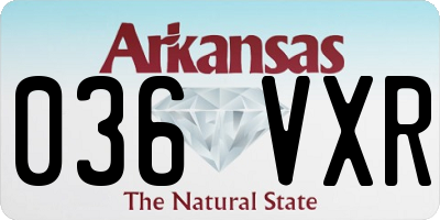 AR license plate 036VXR