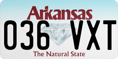 AR license plate 036VXT