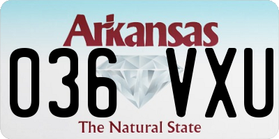AR license plate 036VXU