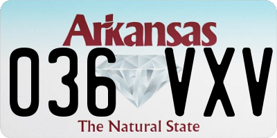 AR license plate 036VXV